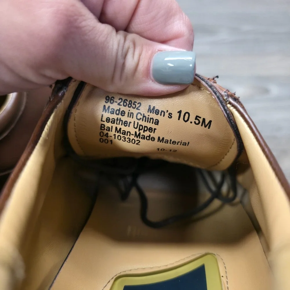 Ralph Lauren Chaps Dress Shoes Mens‎ 10.5M Brown Oxford Leather Old Money Preppy